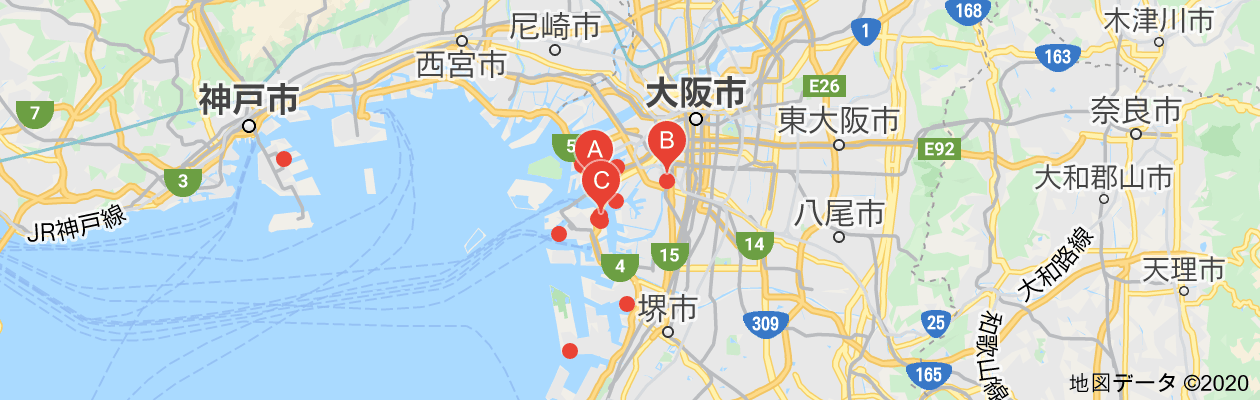 辰巳商会の地図